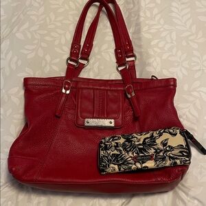 Sakroots large Red Tote Bag with Floral wallet